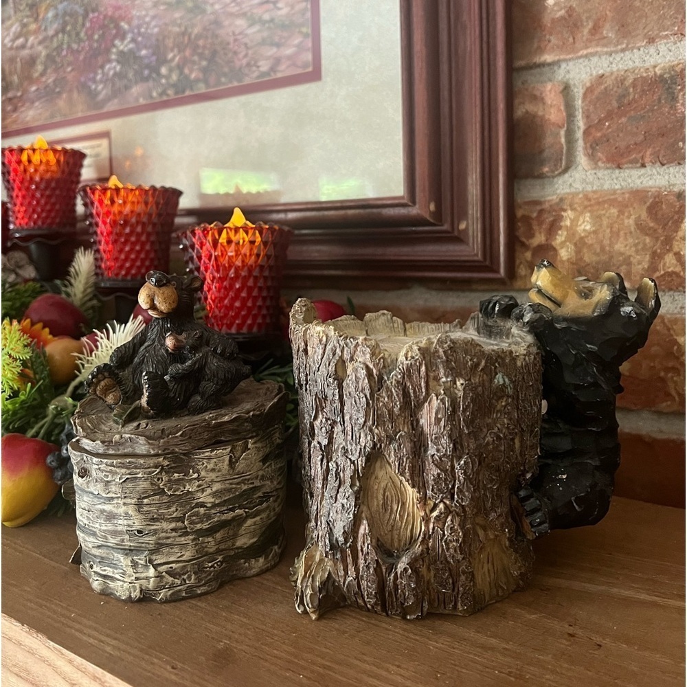 Vintage 1981 Black Bear Cabin
Lodge Rustic Trinket Box & Toothbrush Holder Decor